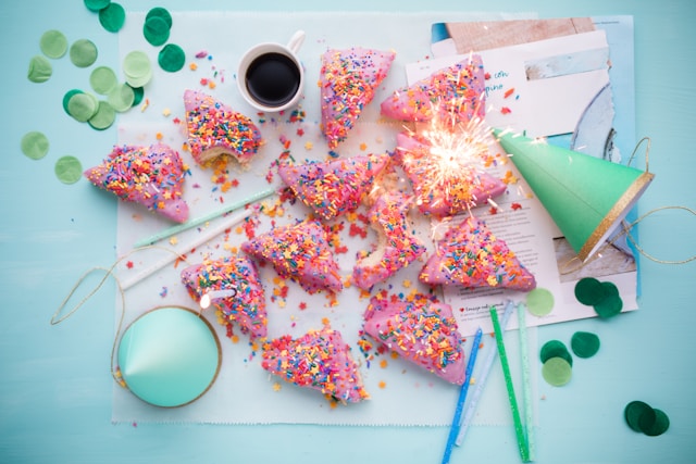 A themed retirement party with colorful snacks